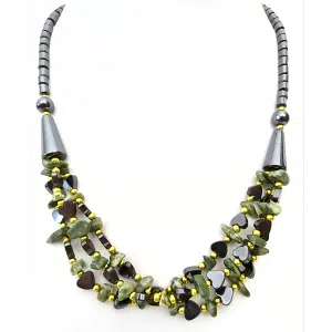 Hematiet hart ketting howlite white