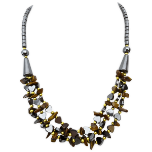 Hematiet hart ketting onyx