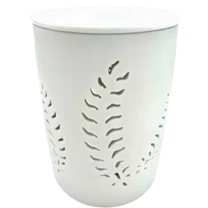 Keramische oliebrander veren wit