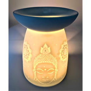Keramische Oliebrander Witte Thaise Boeddha 13 cm