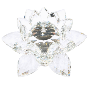 Kristal Lotus Bloem Ornament op Standaard (Klein)