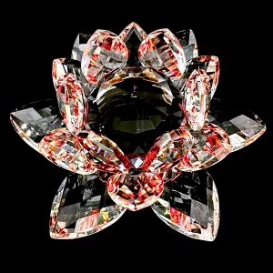 Kristallen lotus rood 10 cm (klein)