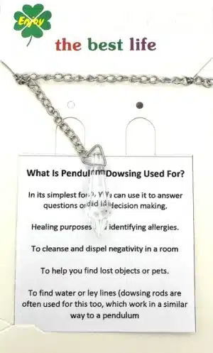 Bergkristal Punt Pendel met Ketting