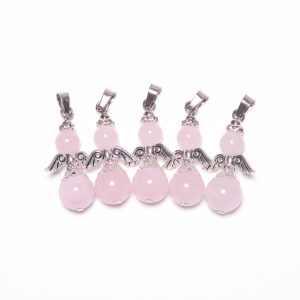 Engel Edelsteen Pendant Set (5st) - Rozenkwarts