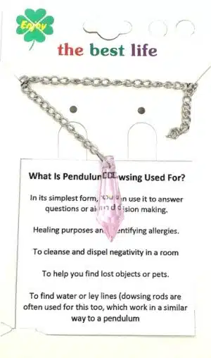 Rozen Kristal Punt Pendel met Ketting