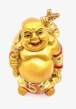 Gouden Staande Lachende Boeddha Welvaartsbeeld