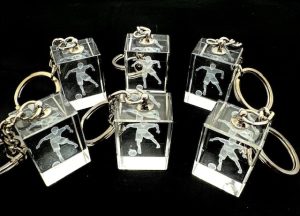 Kristallen Voetbalkind Sleutelhanger Set – (6 Stuks)