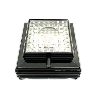 Zwart gekleurd lichtvoet voor kristallen – 8 cm