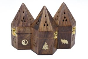 Houten Gemixed Piramide Kegel Brander (6 stuks)