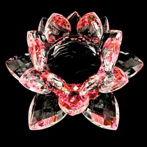 Kristallen lotus roze 10 cm (klein)