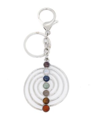 7 Chakra Metalen Concentrische Cirkel Sleutelhanger