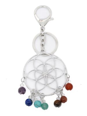 7 Chakra Metalen Levenszaad Sleutelhanger