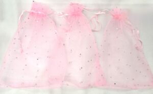 10 x 15cm Roze Organza Stippeltjes (50 Stuks)