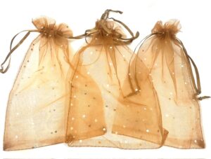 13 x 20cm Bruine Organza Stippeltjes (50 Stuks)