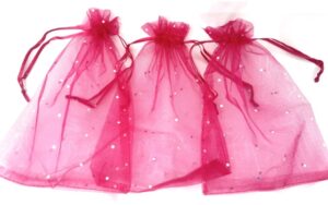 13 x 20cm Fuchsia Organza Stippeltjes (50 Stuks)