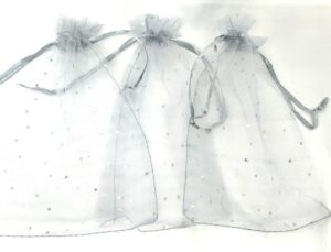 13 x 20cm Zilvere Organza Stippeltjes (50 Stuks)