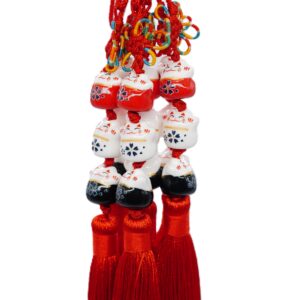 Gelukshanger Porseleinen Katten (6 Stuks)